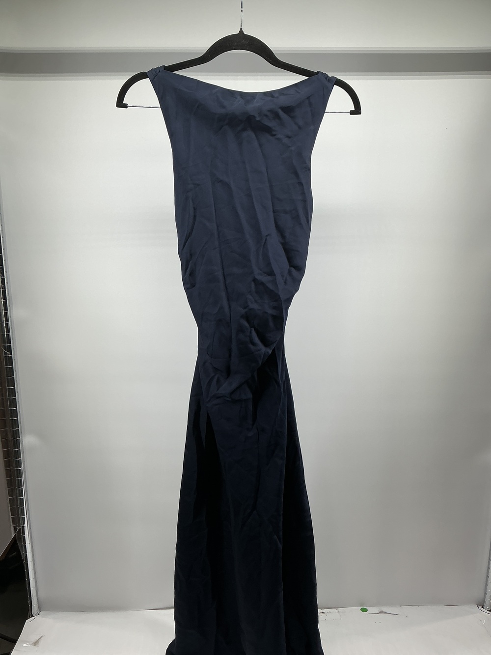 Washable Stretch Silk High Neck Midi Dress